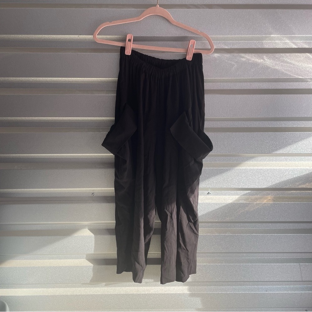 kedem sasson black oversized pocket wide leg pant